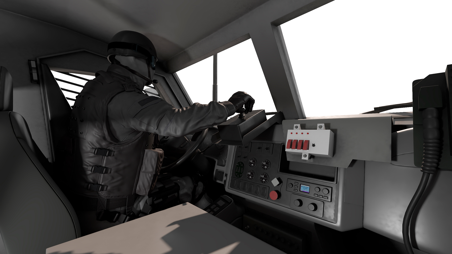 SWAT Armored Vehicle Grey with Officers 3D model