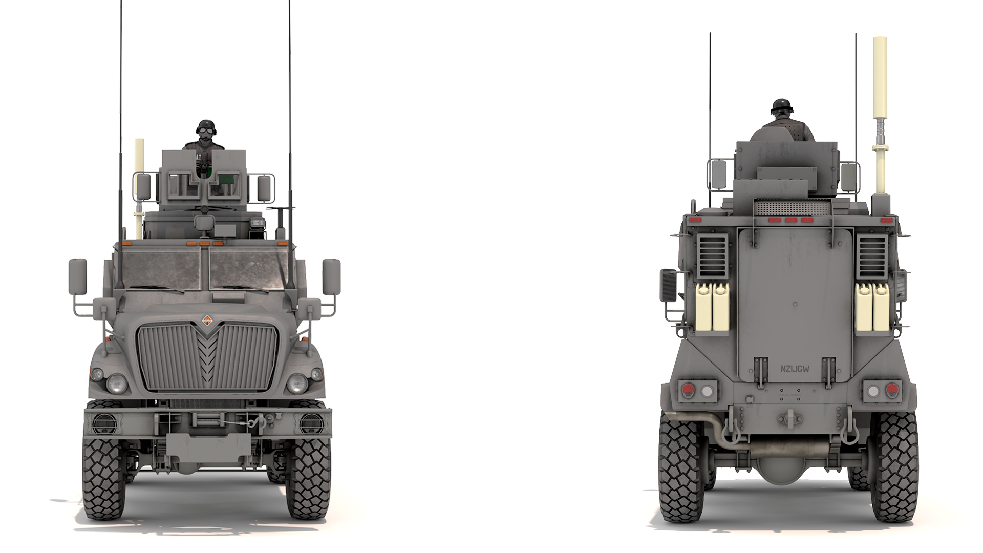 SWAT Armored Vehicle Grey with Officers 3D model