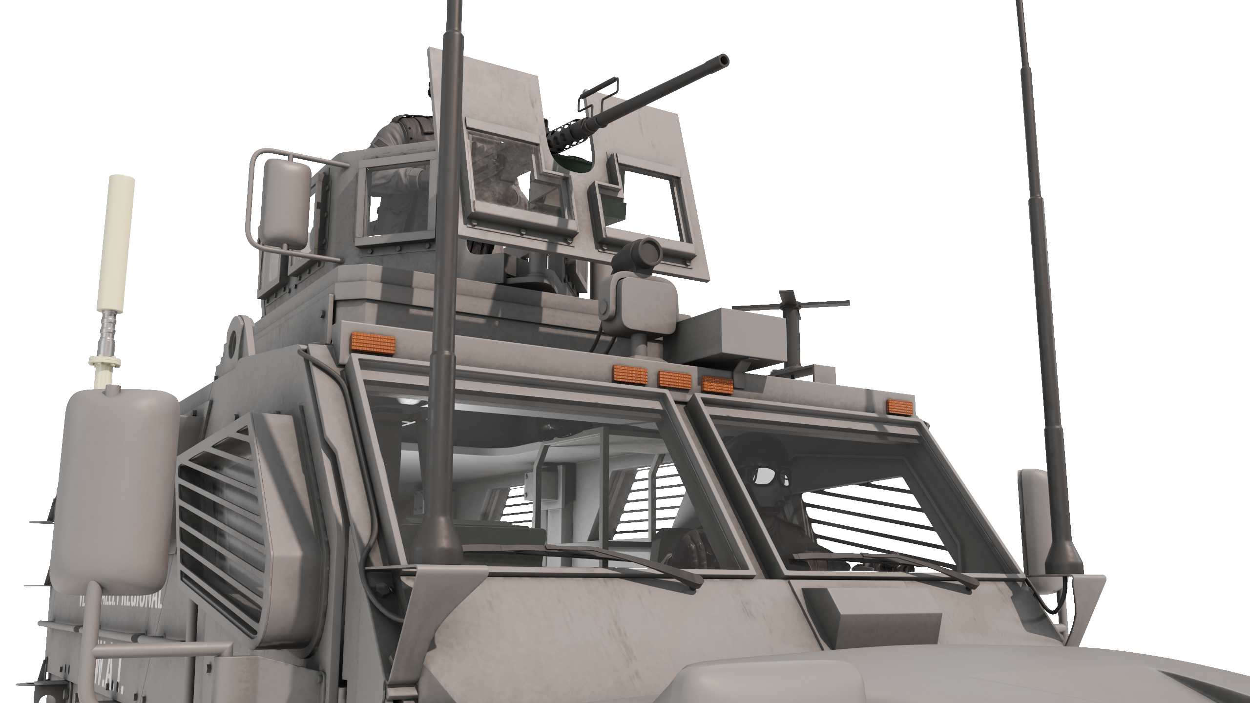 SWAT Armored Vehicle Grey with Officers 3D model