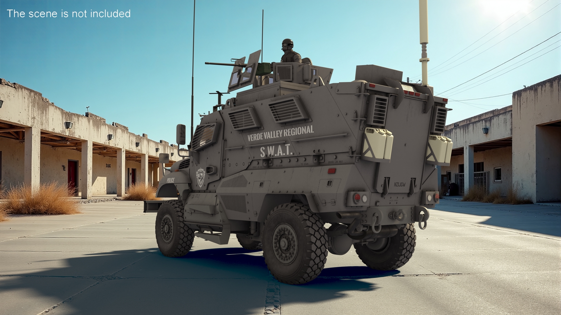 SWAT Armored Vehicle Grey with Officers 3D model