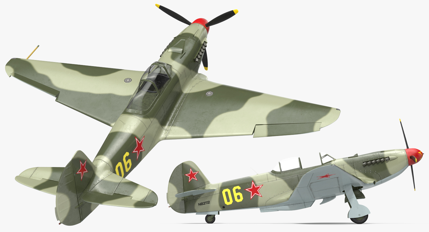 Soviet WWII Fighter Aircraft Yak 9 3D model
