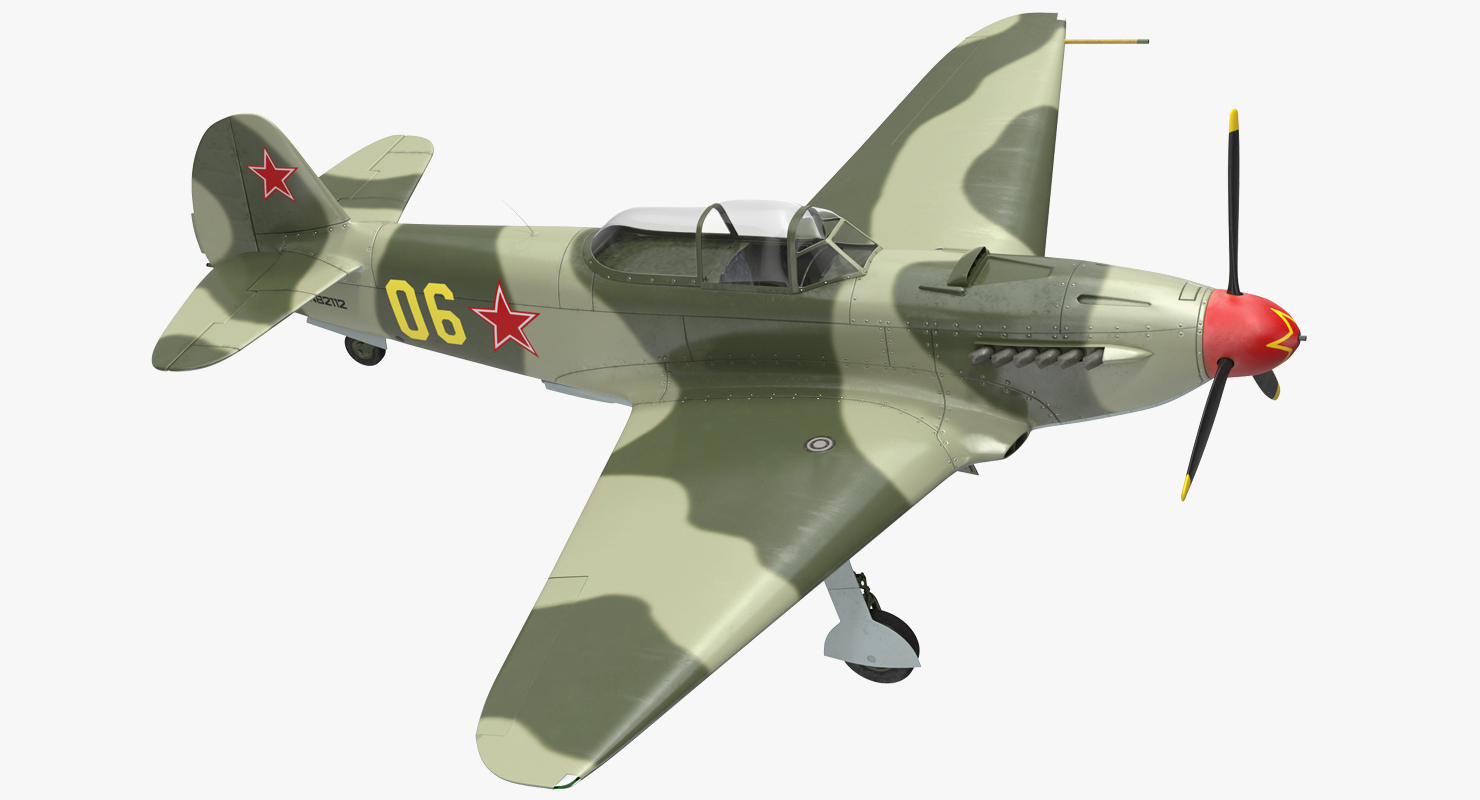 Soviet WWII Fighter Aircraft Yak 9 3D model