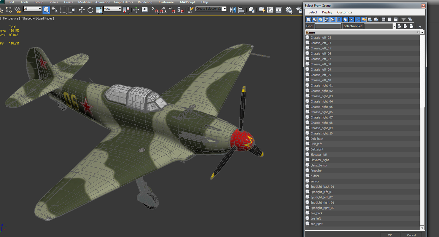 Soviet WWII Fighter Aircraft Yak 9 3D model