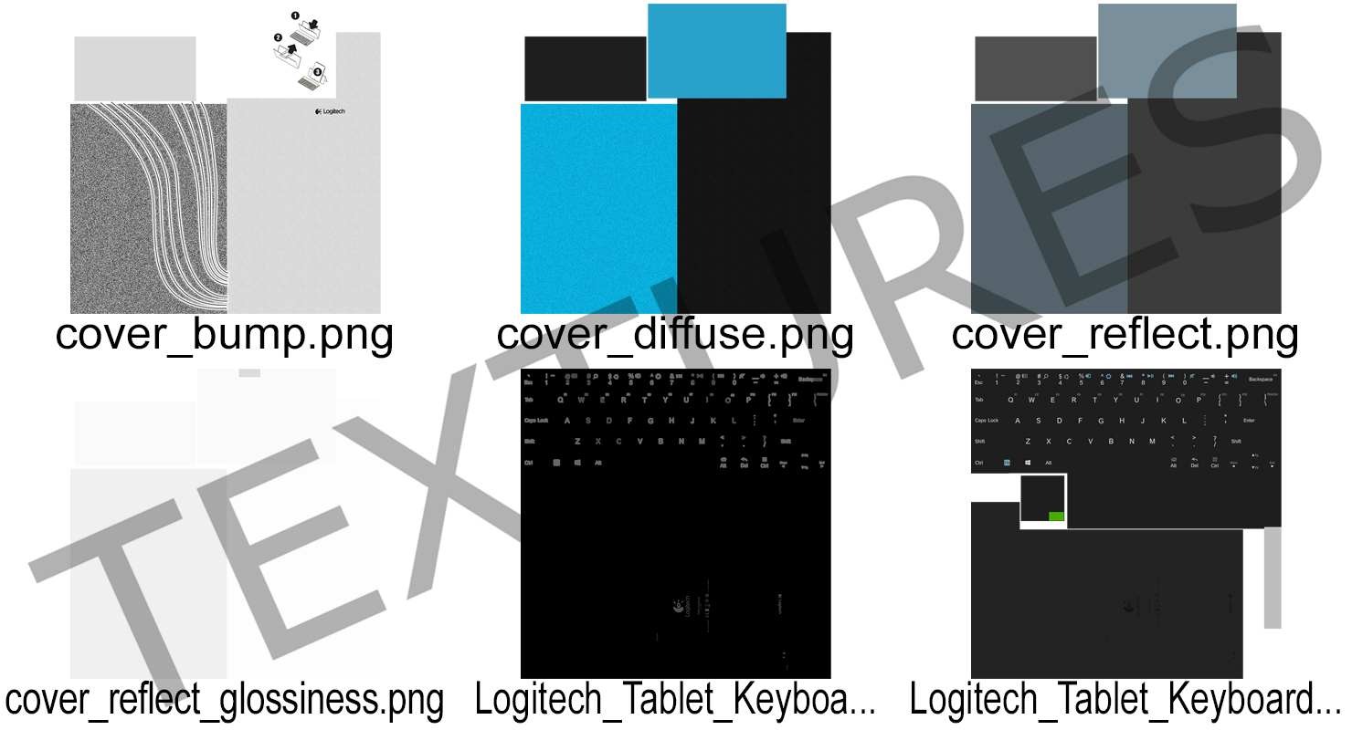 3D Logitech Tablet Keyboard for iPad model