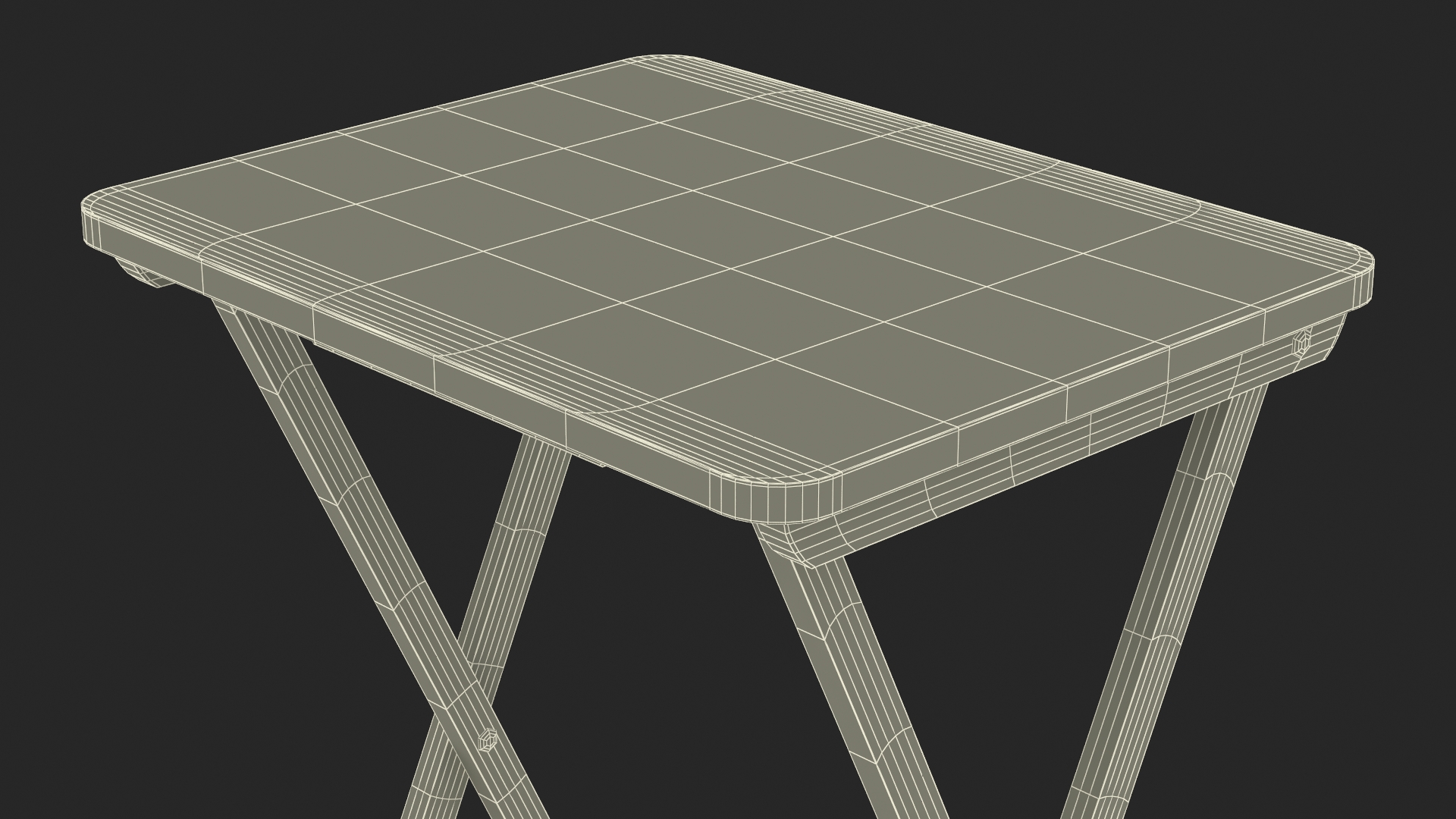 3D model Wooden Folding Table