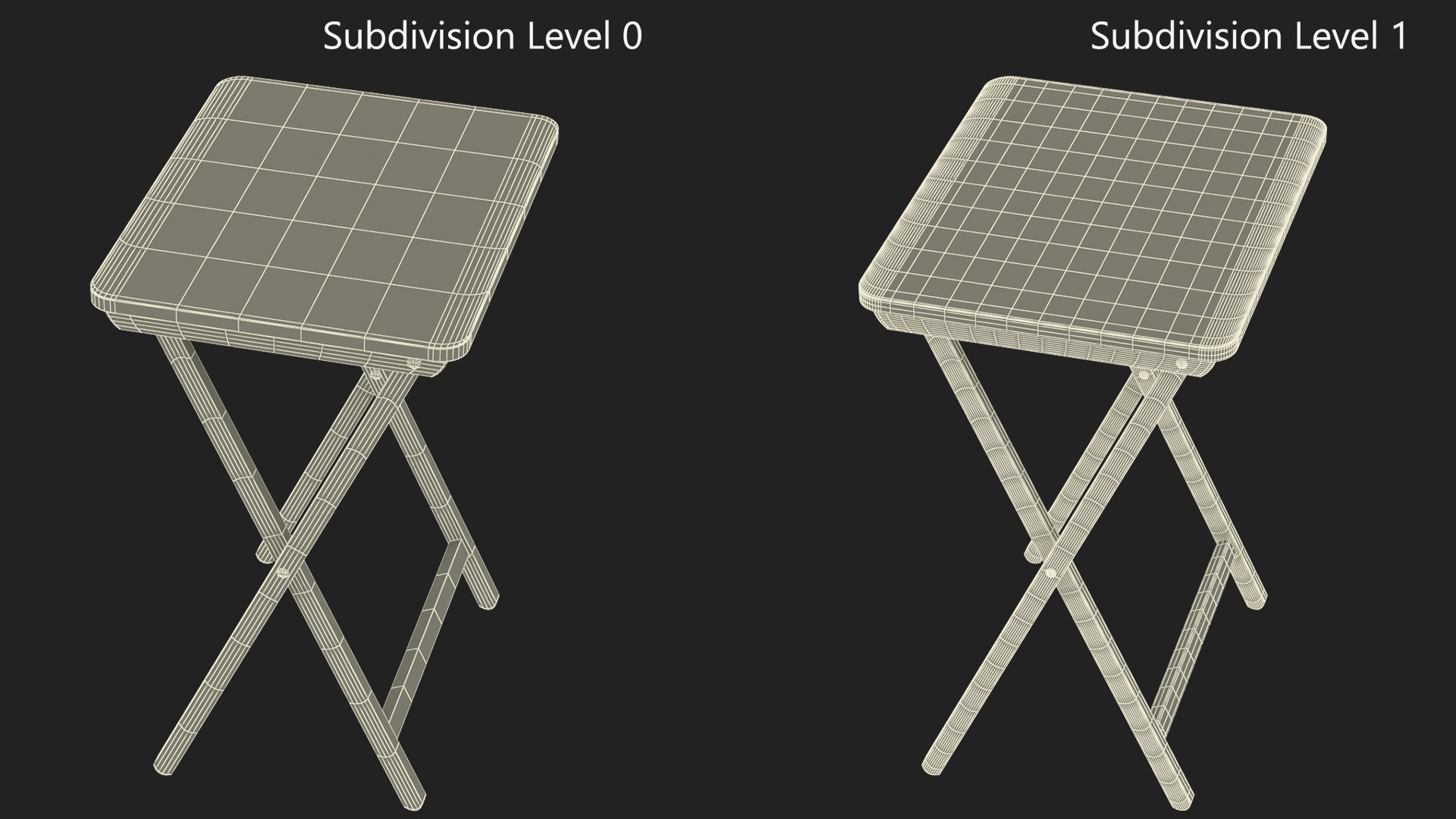 3D model Wooden Folding Table