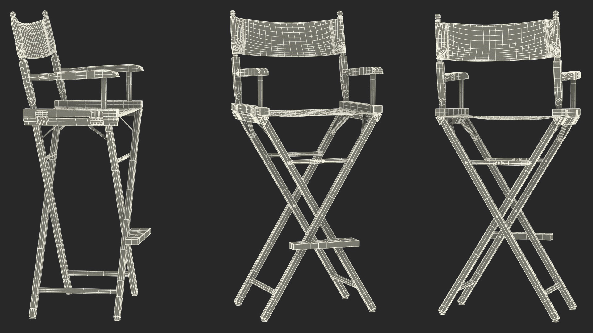 Tall Director Chair 3D model