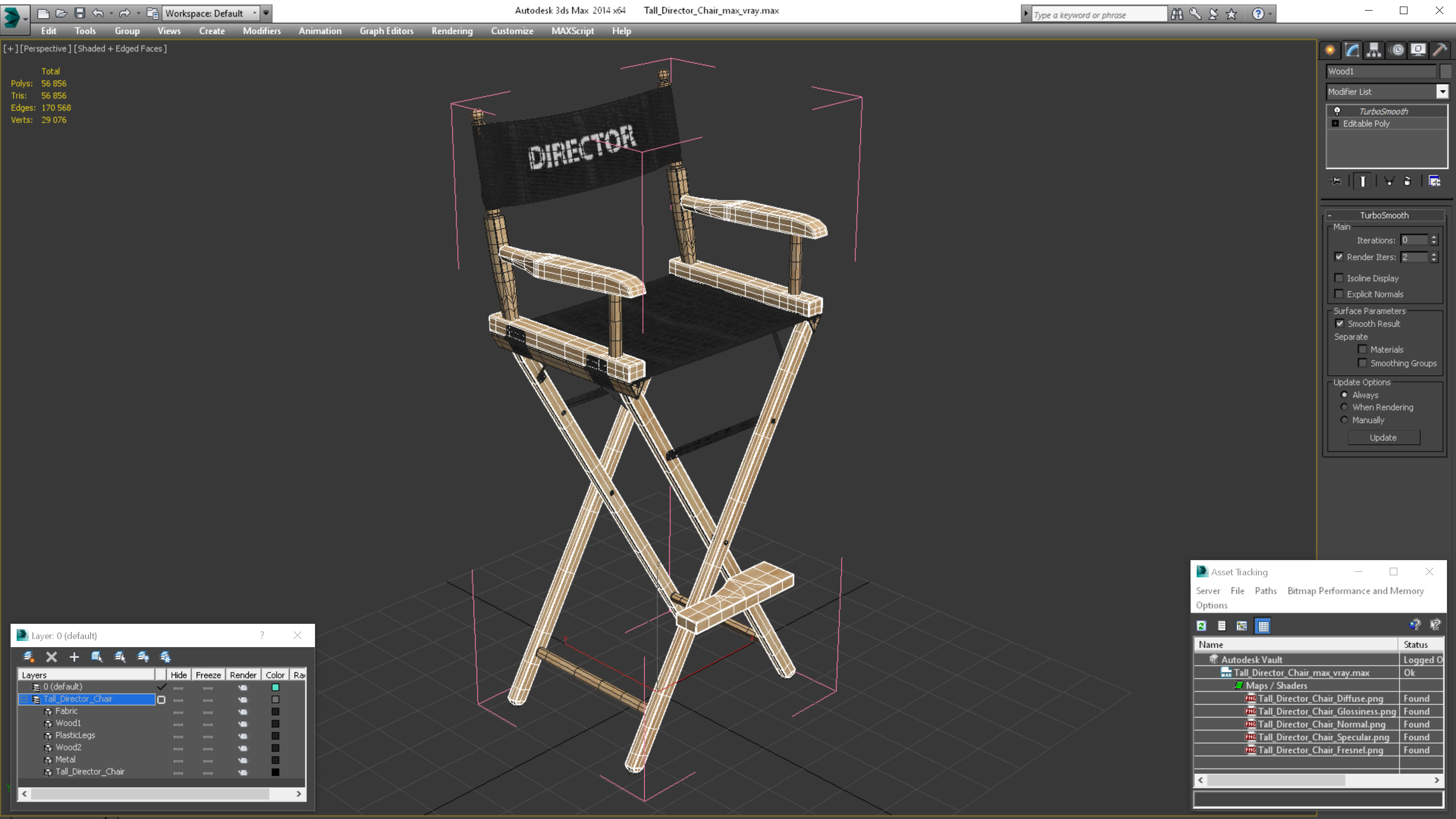 Tall Director Chair 3D model