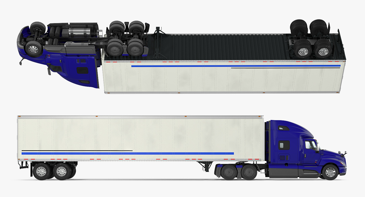 International LT625 with Semi Trailer 3D