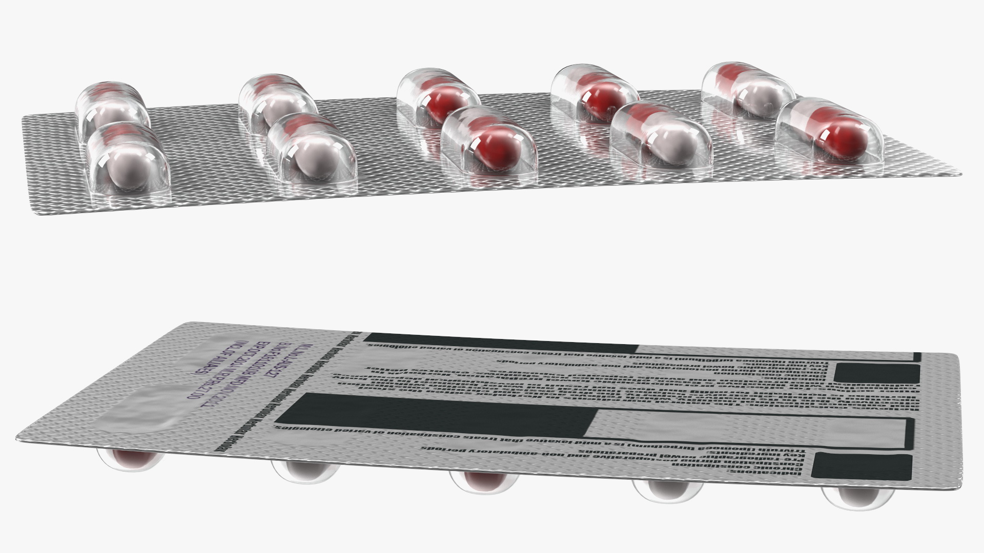 3D Capsule Pill in Blister Pack model