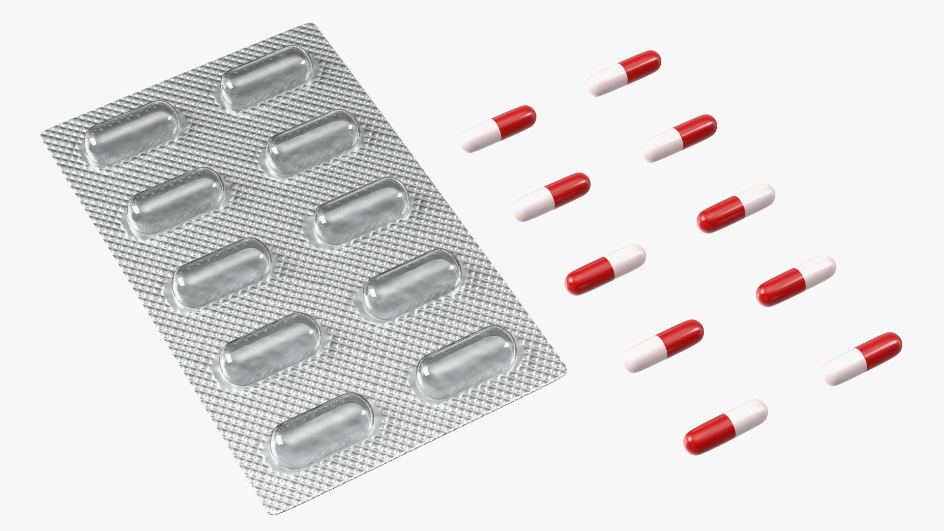 3D Capsule Pill in Blister Pack model