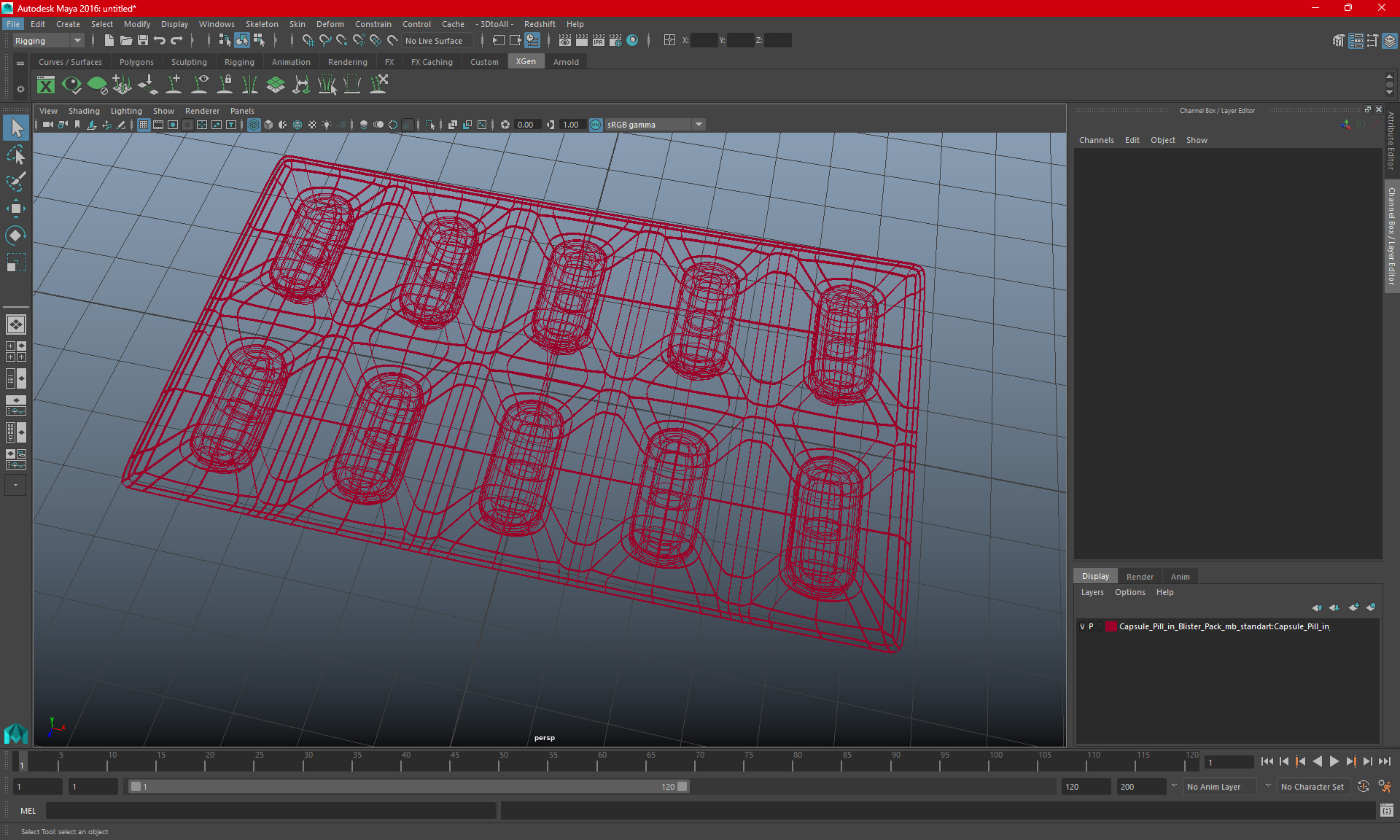 3D Capsule Pill in Blister Pack model
