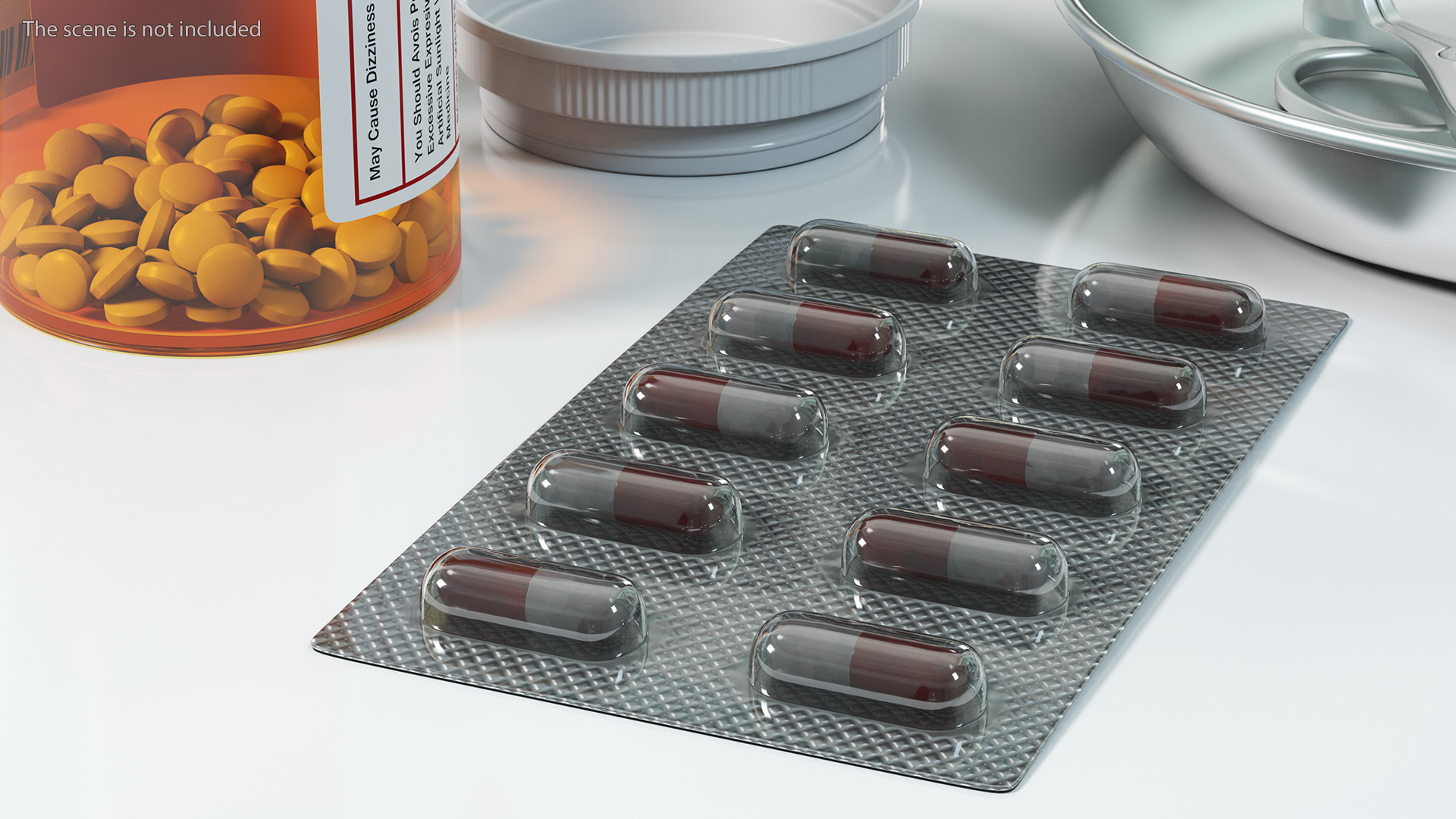 3D Capsule Pill in Blister Pack model