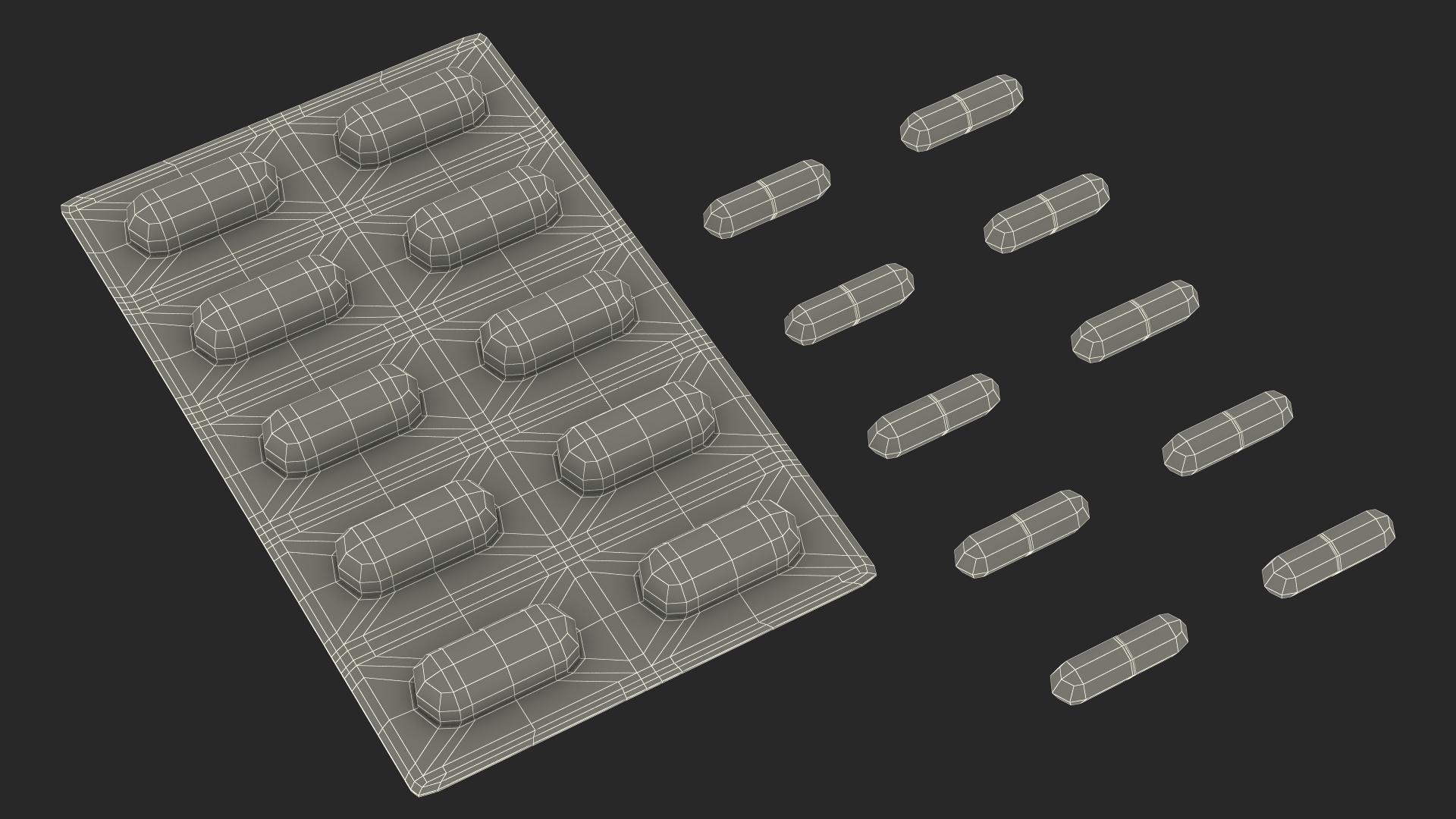 3D Capsule Pill in Blister Pack model
