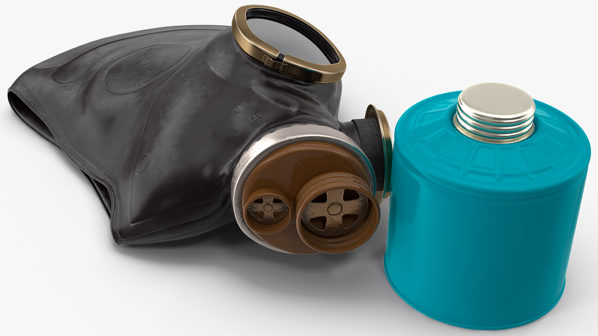 Gas Mask Lying 3D model