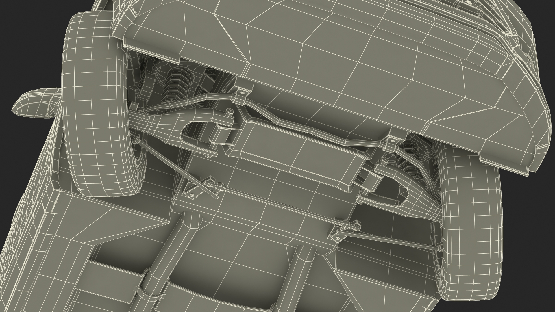 3D Generic SUV Car Green Colored Rigged