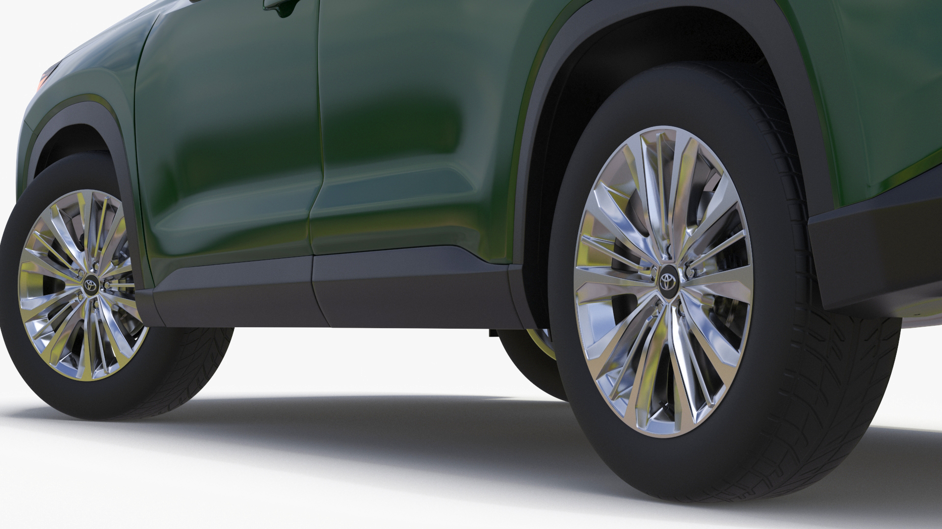 3D Generic SUV Car Green Colored Rigged