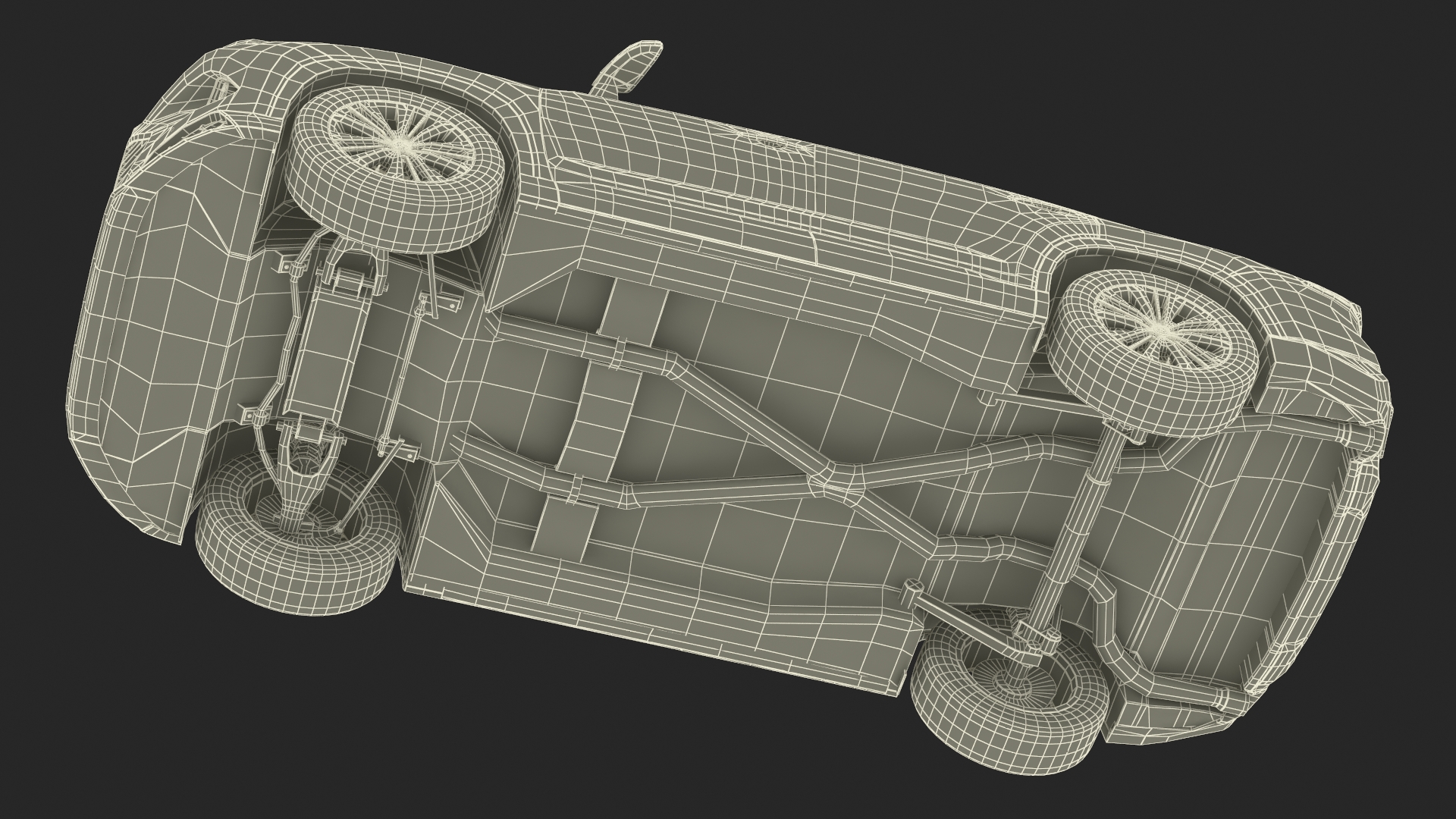 3D Generic SUV Car Green Colored Rigged
