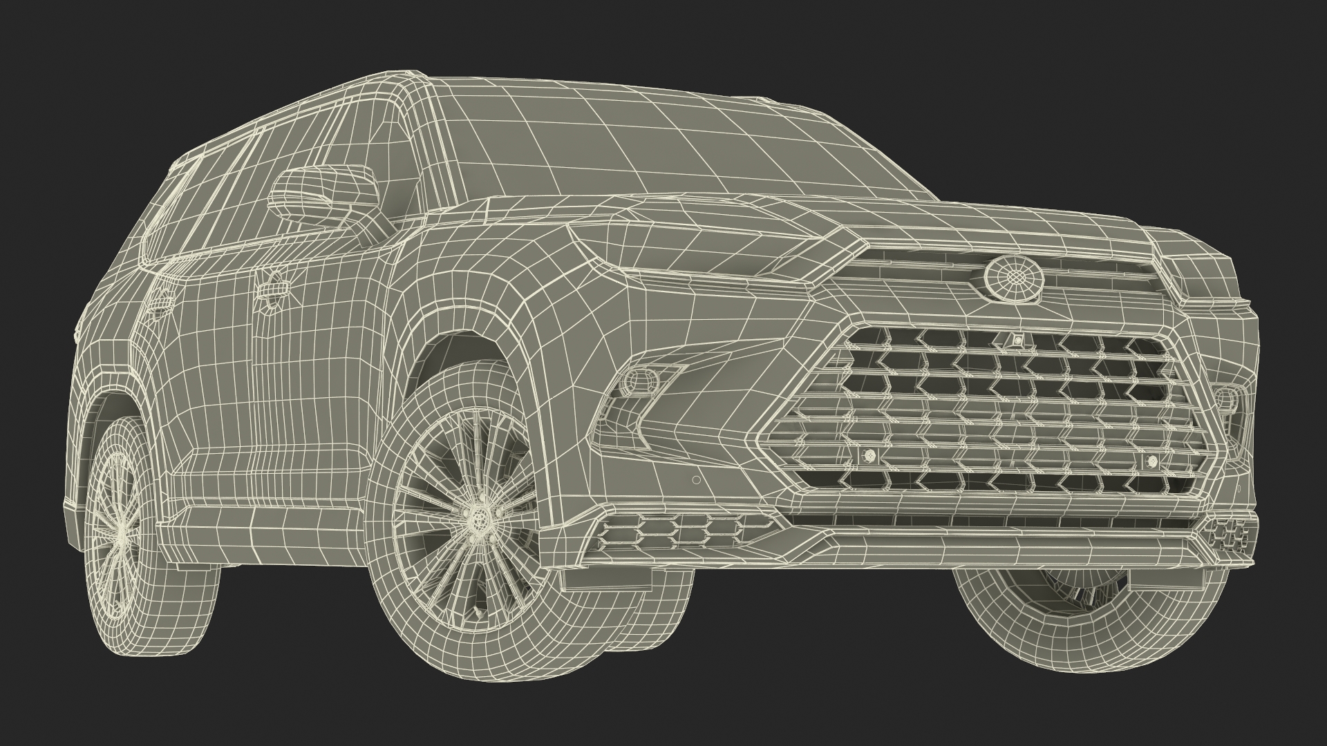 3D Generic SUV Car Green Colored Rigged