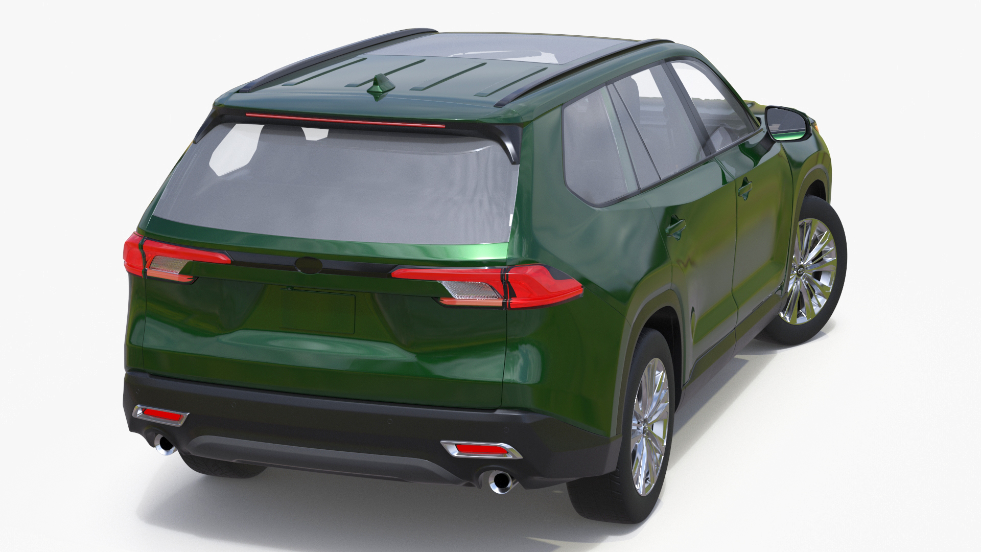 3D Generic SUV Car Green Colored Rigged