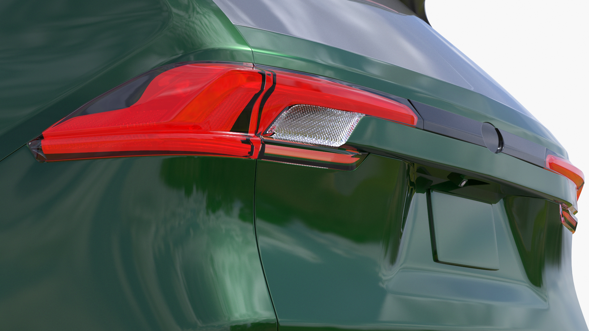 3D Generic SUV Car Green Colored Rigged