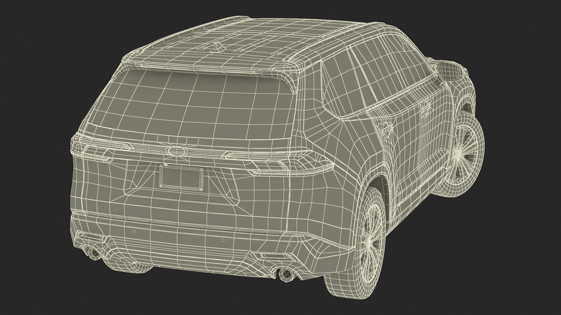 3D Generic SUV Car Green Colored Rigged