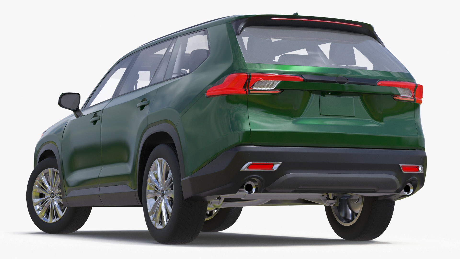 3D Generic SUV Car Green Colored Rigged
