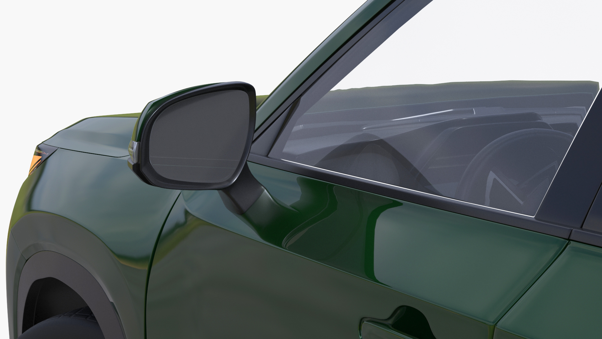 3D Generic SUV Car Green Colored Rigged
