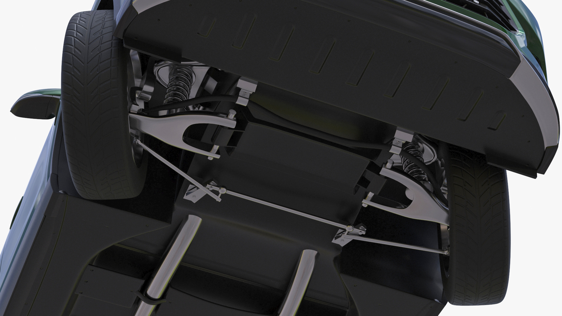 3D Generic SUV Car Green Colored Rigged