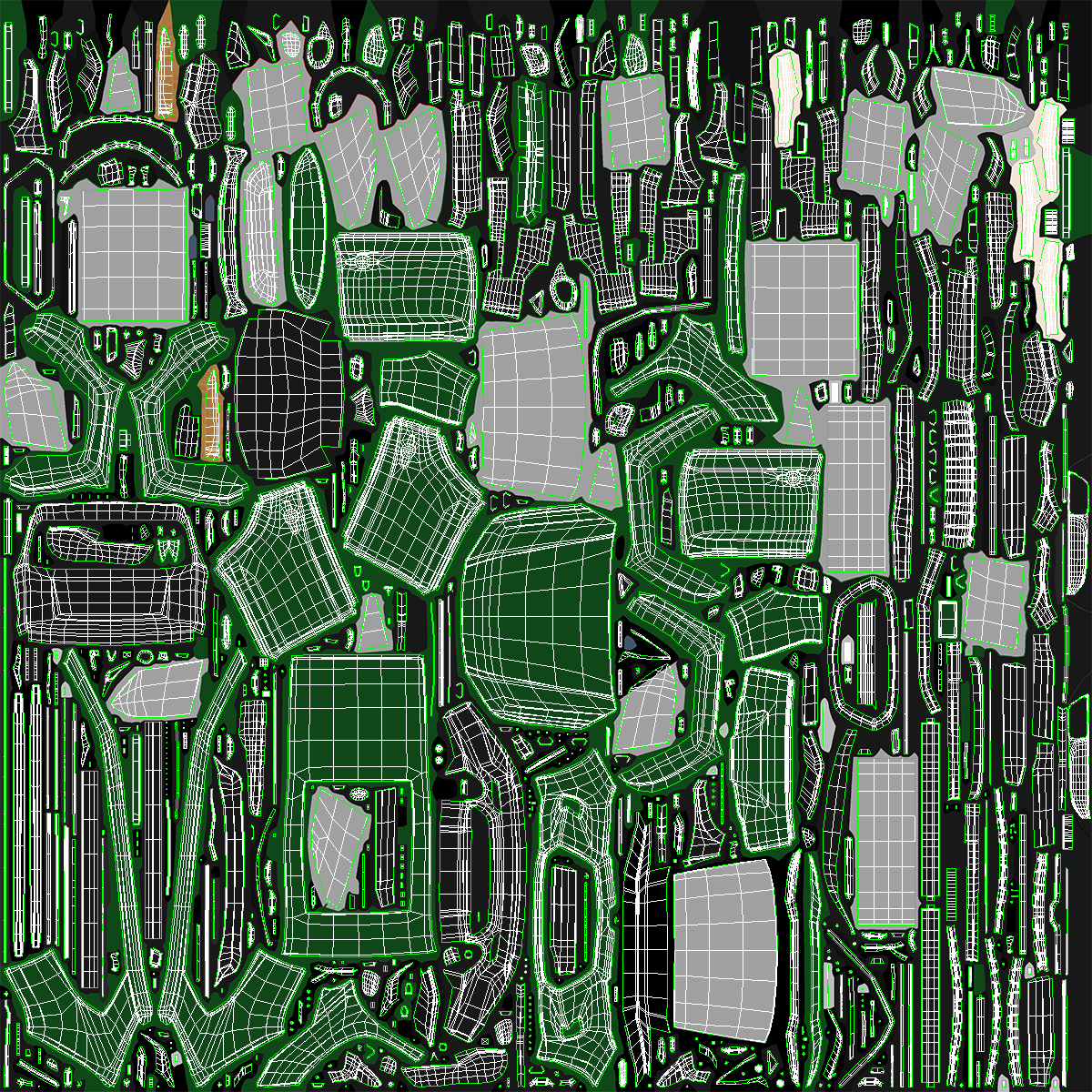3D Generic SUV Car Green Colored Rigged