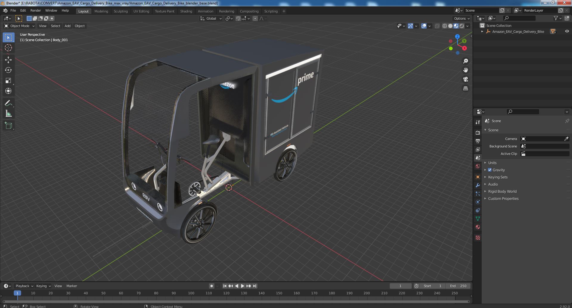 3D model Amazon EAV Cargo Delivery Bike