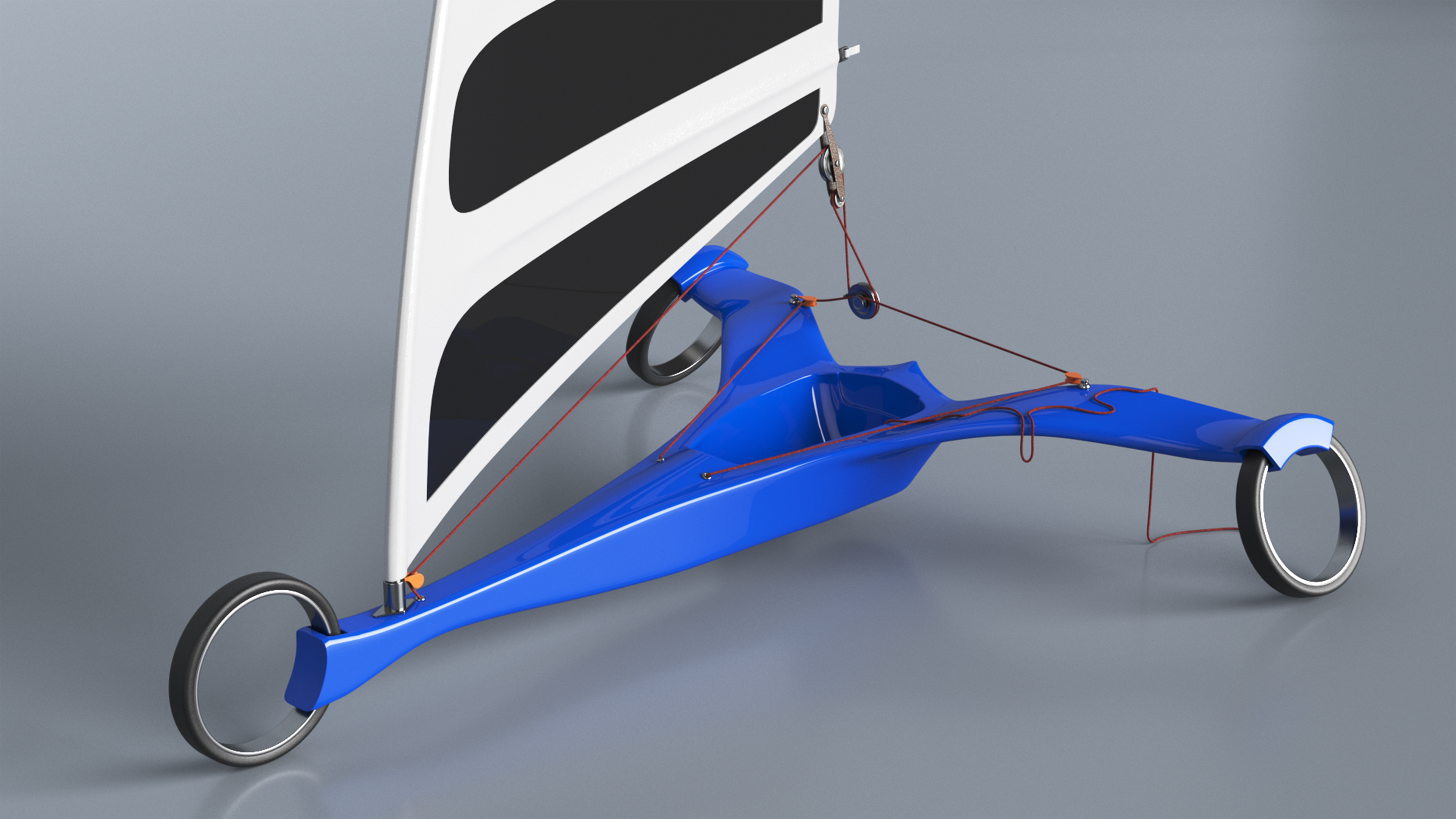 3D Futuristic Land Sand Yacht Blue