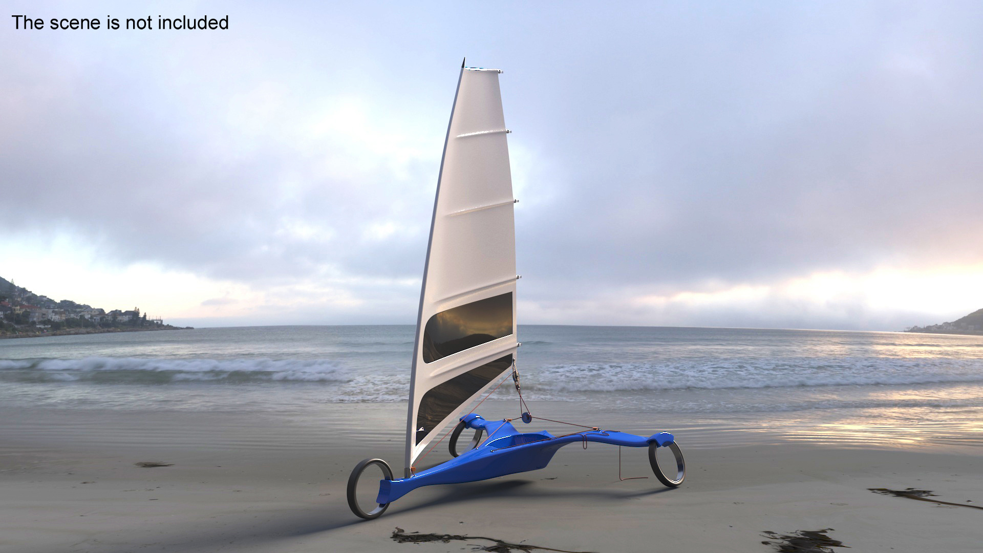 3D Futuristic Land Sand Yacht Blue