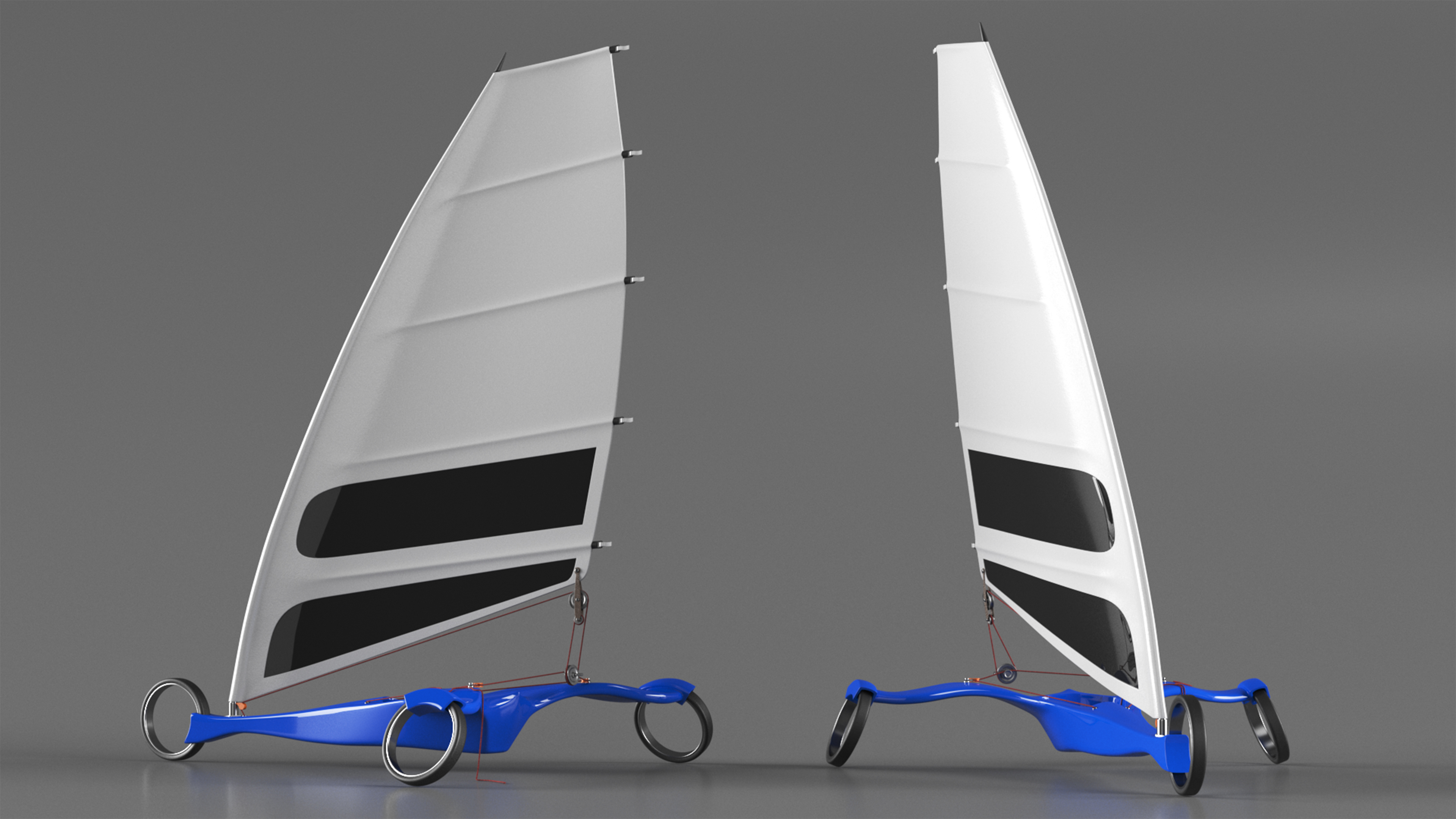 3D Futuristic Land Sand Yacht Blue