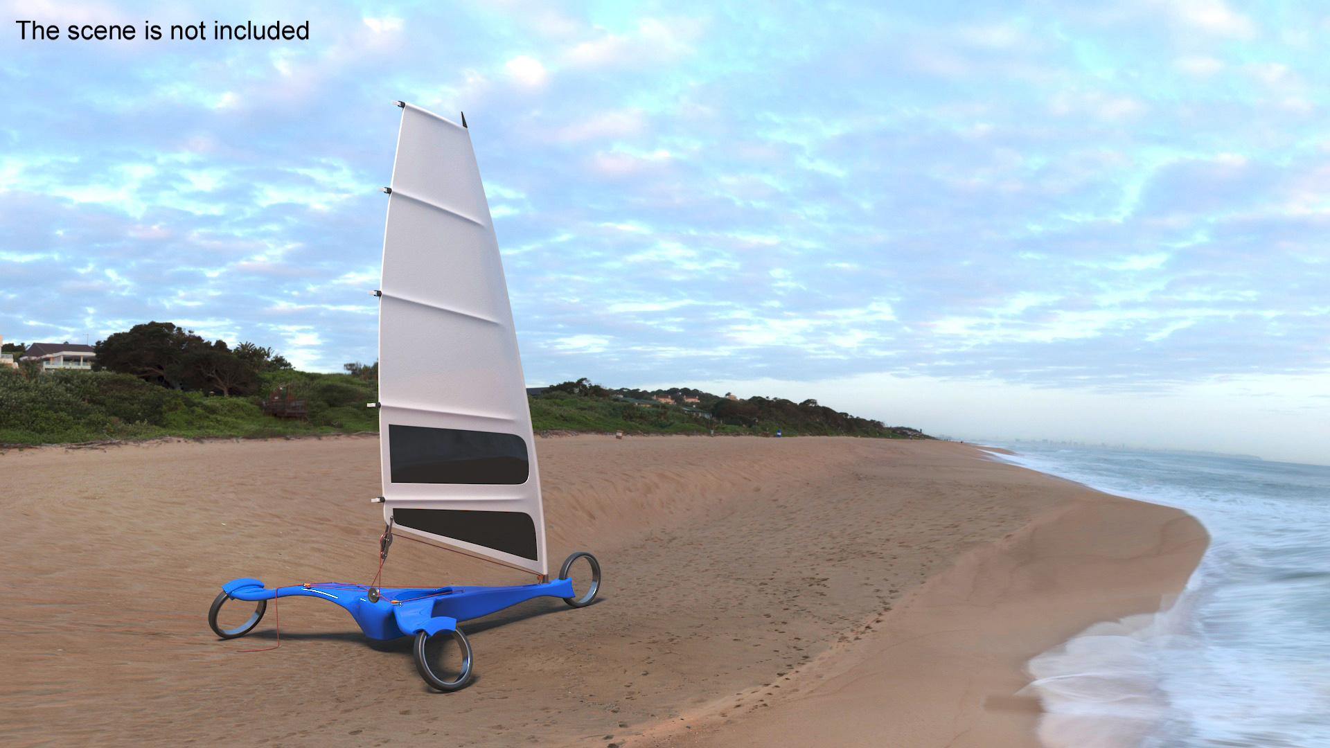 3D Futuristic Land Sand Yacht Blue