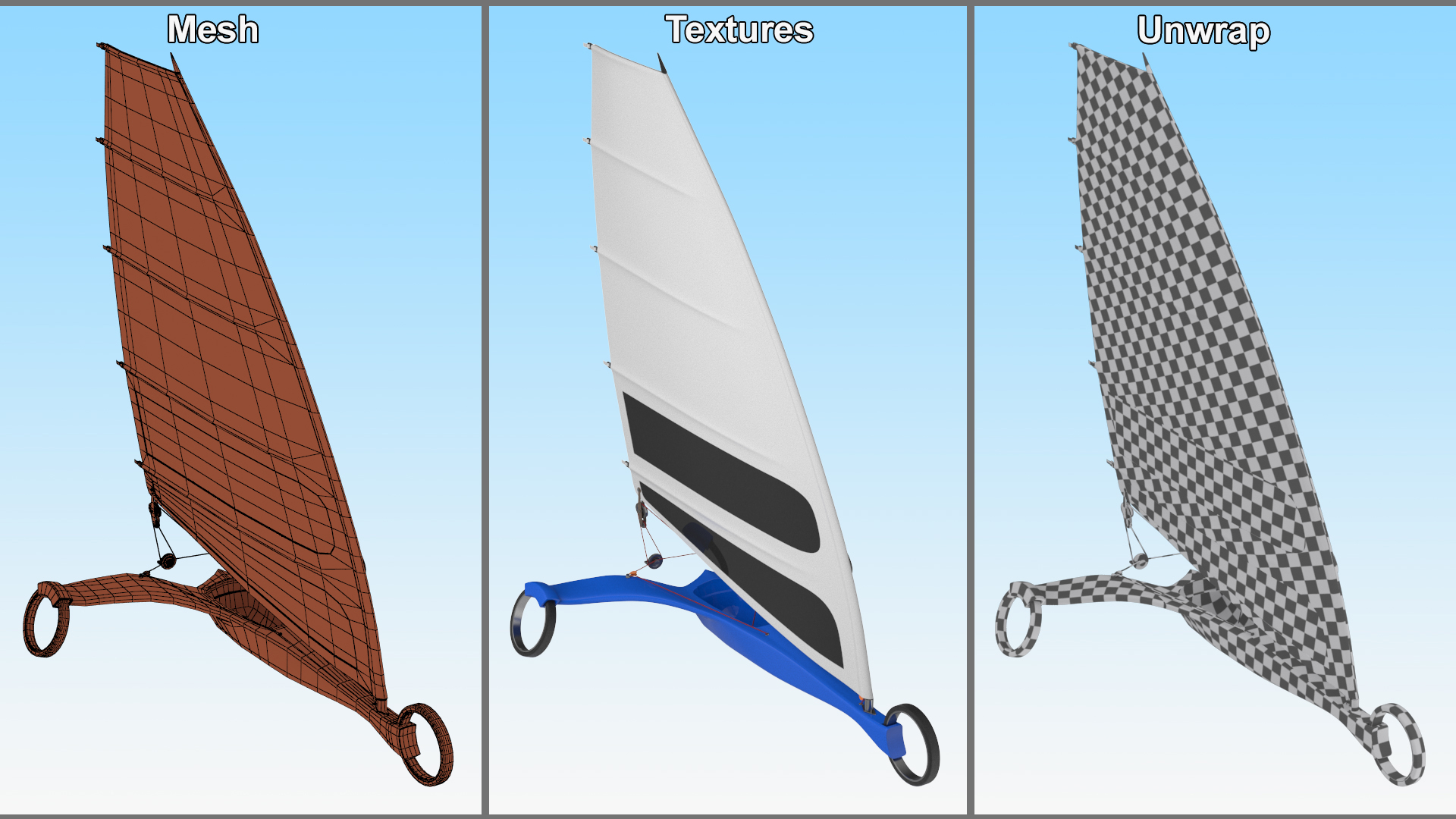 3D Futuristic Land Sand Yacht Blue