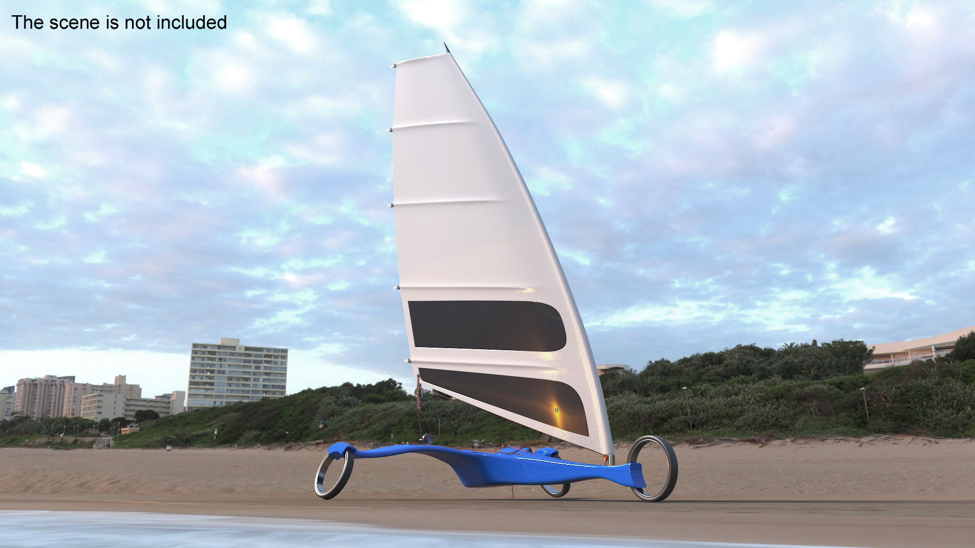 3D Futuristic Land Sand Yacht Blue