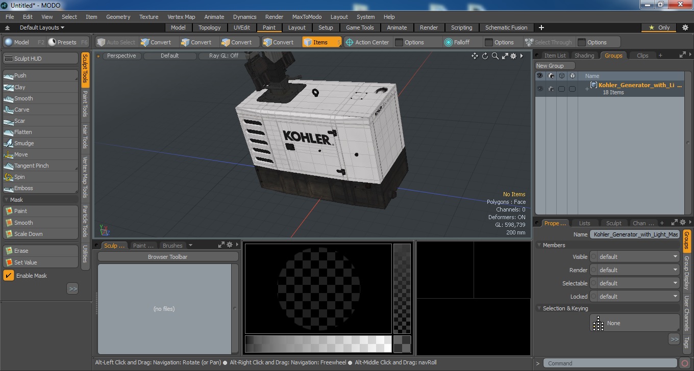 Kohler Generator with Light Mast 3D