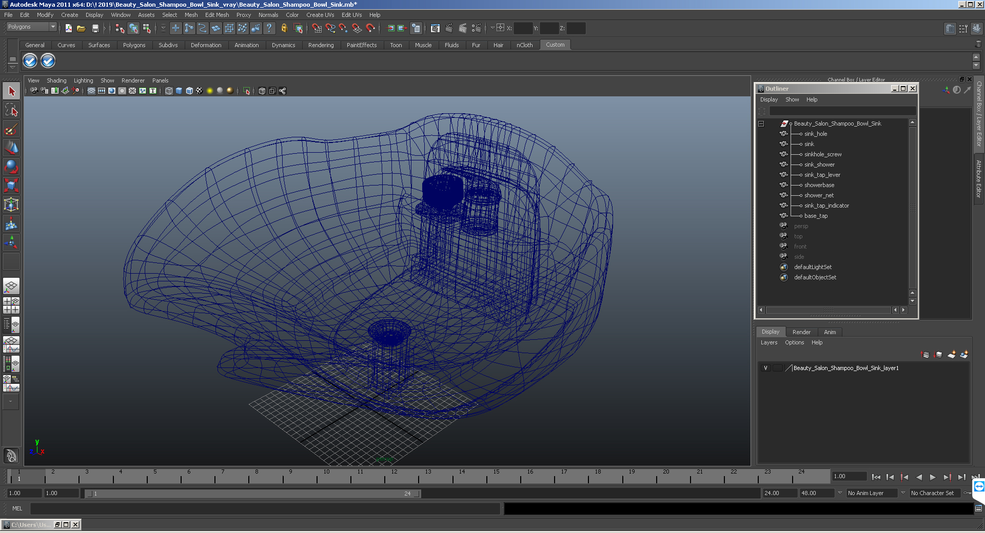3D model Beauty Salon Shampoo Bowl Sink