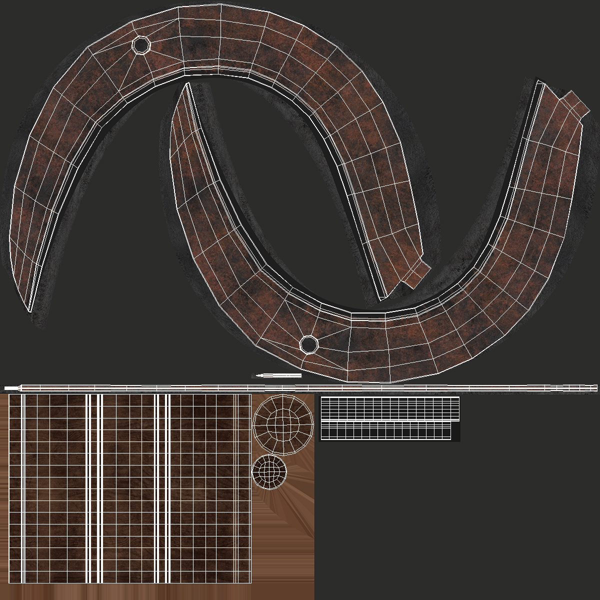 Hand Sickle Rusty 3D
