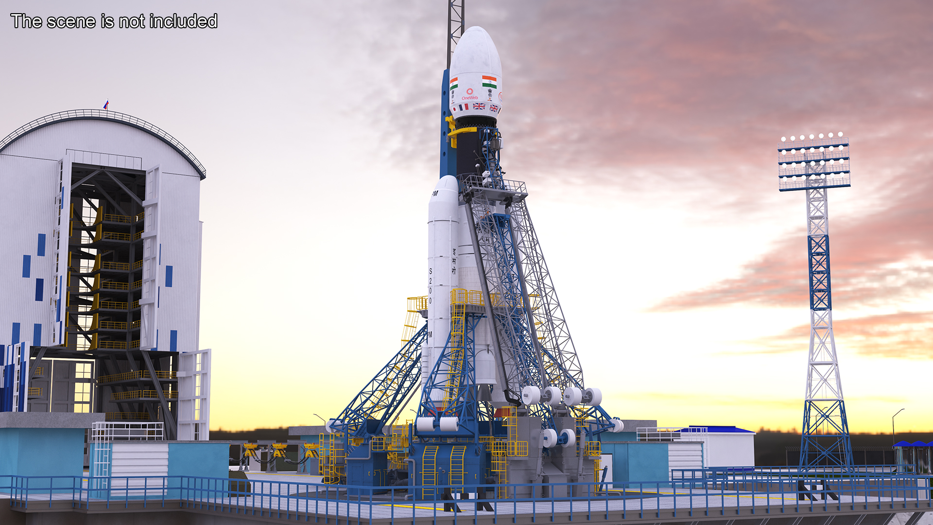 Indian Space Research Rocket GSLV MkIII 3D model