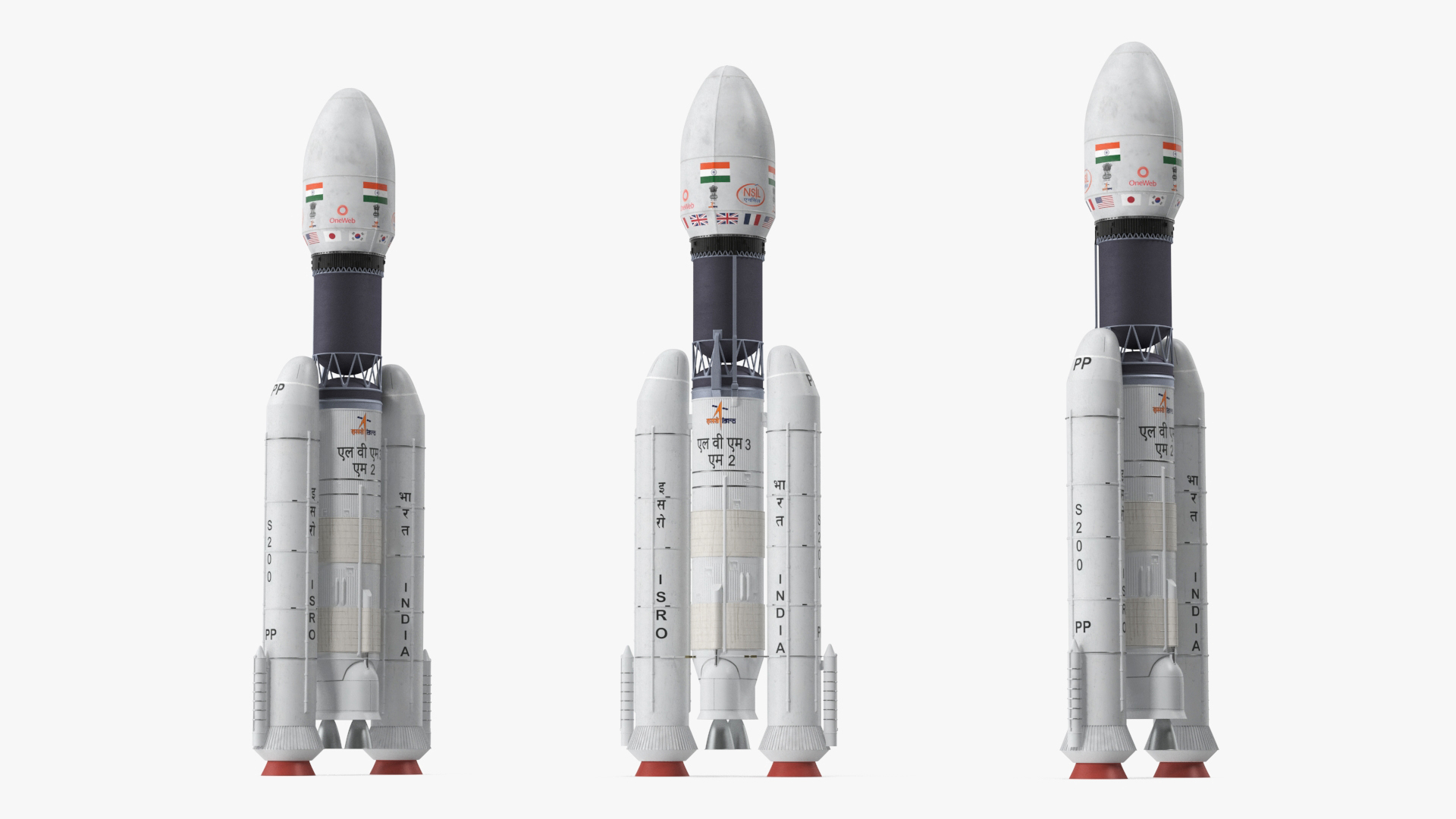 Indian Space Research Rocket GSLV MkIII 3D model