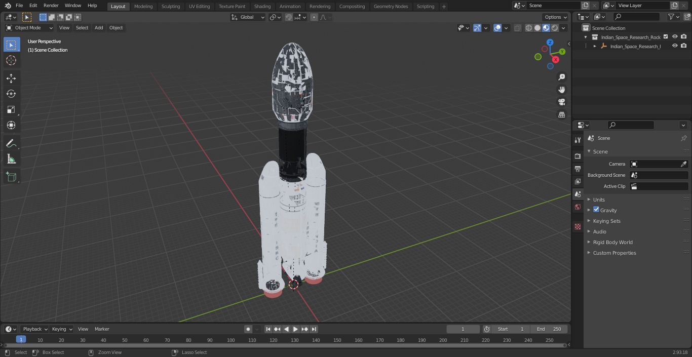 Indian Space Research Rocket GSLV MkIII 3D model