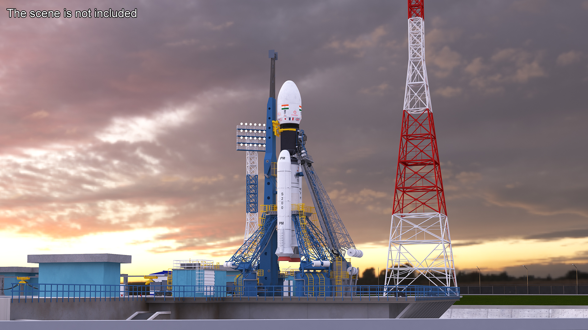 Indian Space Research Rocket GSLV MkIII 3D model