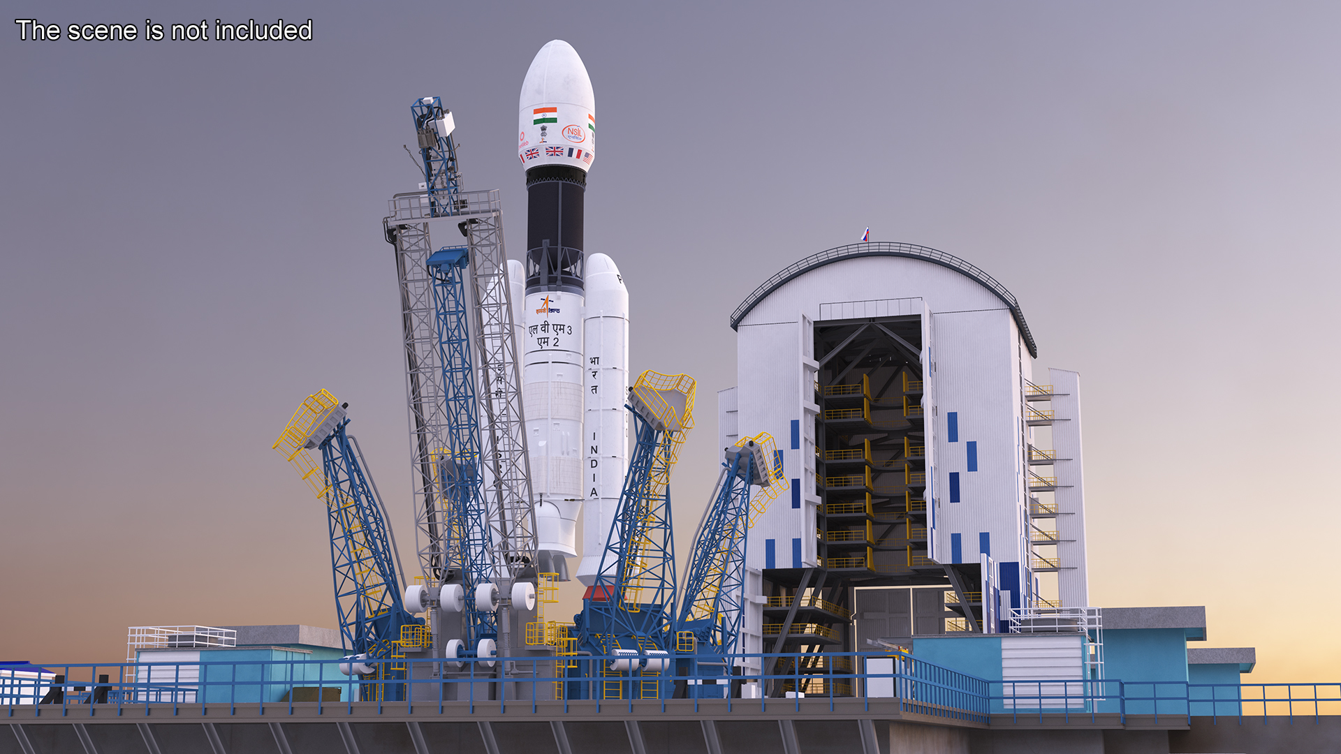 Indian Space Research Rocket GSLV MkIII 3D model