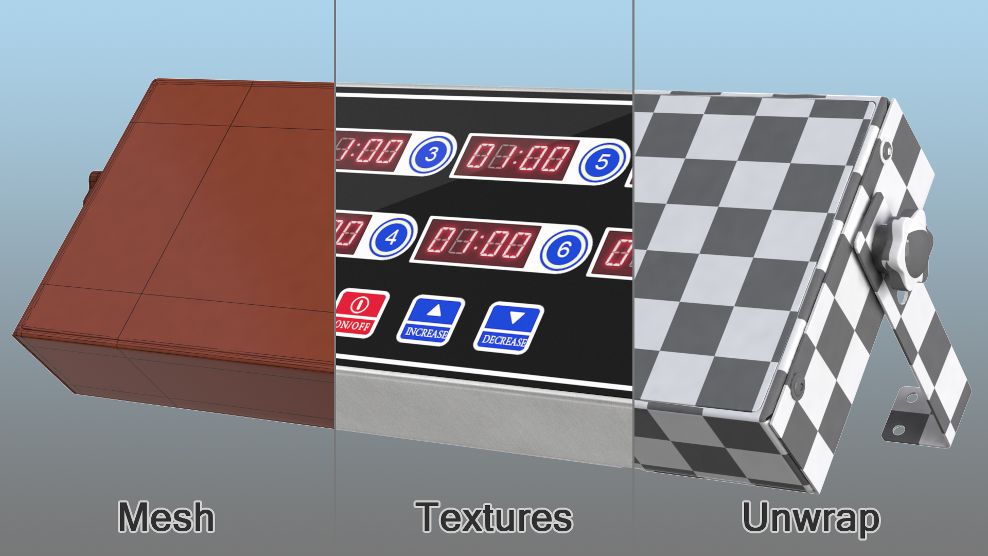 3D Digital 8 Channel Kitchen Timer
