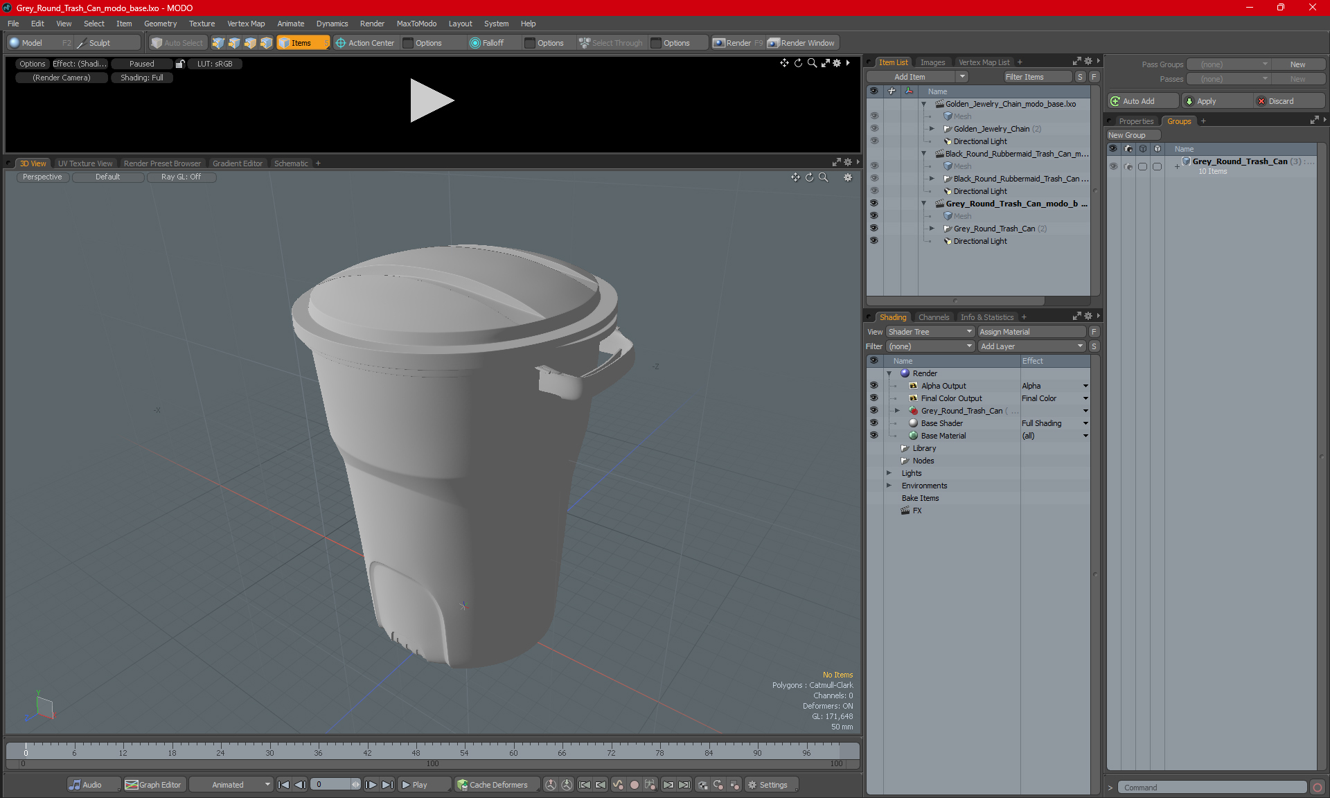 3D model Round Blue Trash Can
