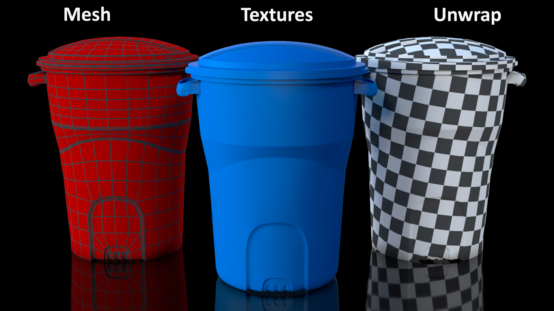 3D model Round Blue Trash Can