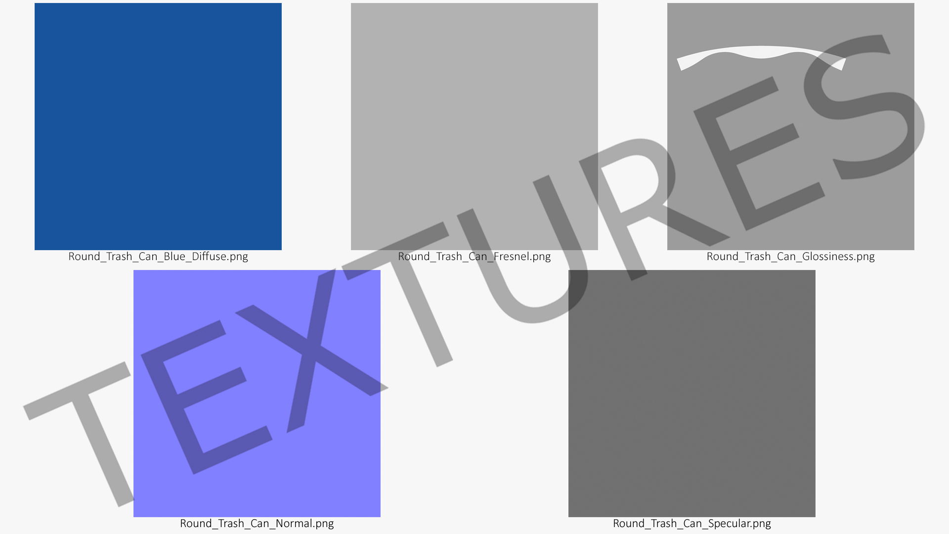 3D model Round Blue Trash Can