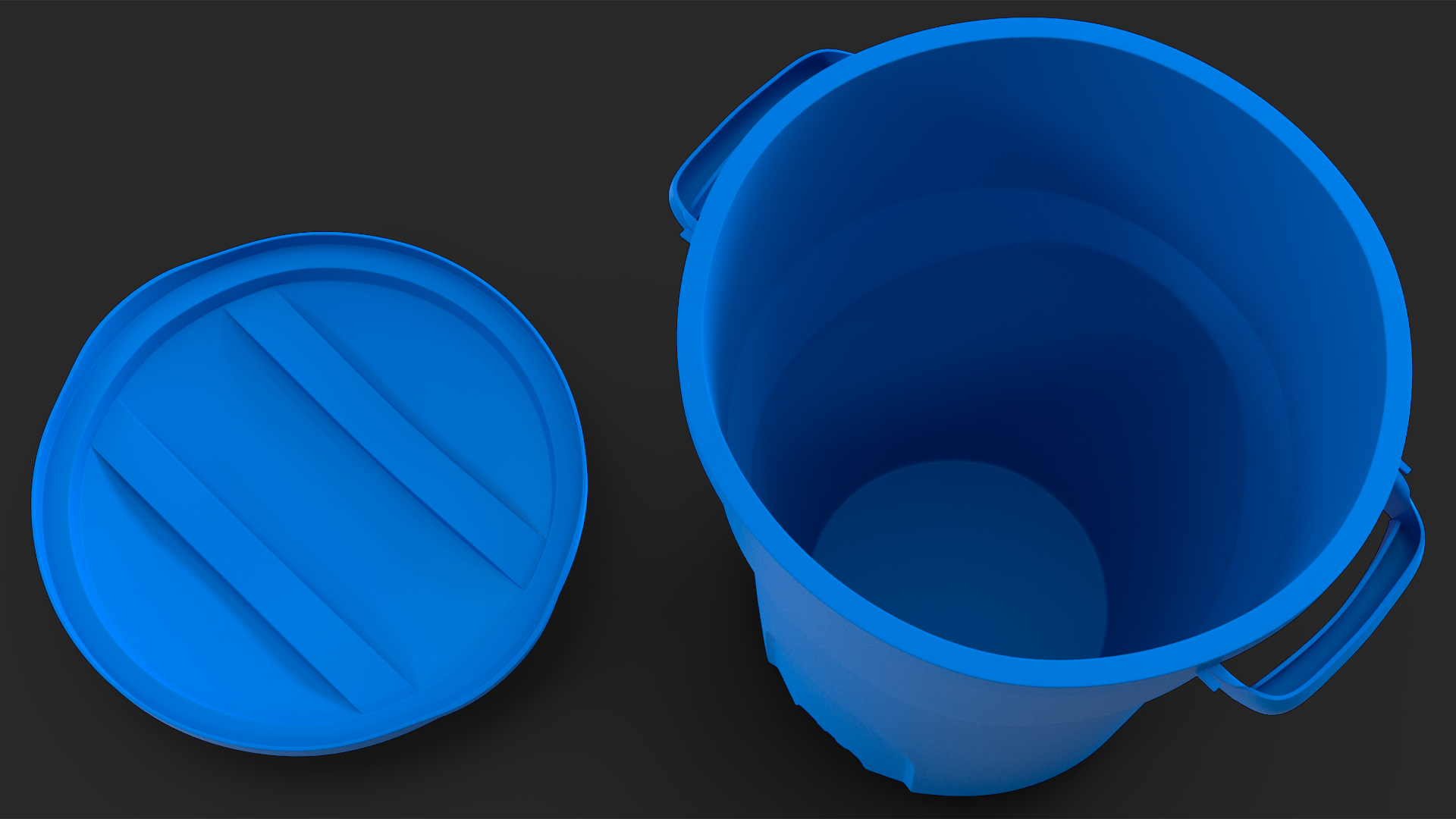 3D model Round Blue Trash Can